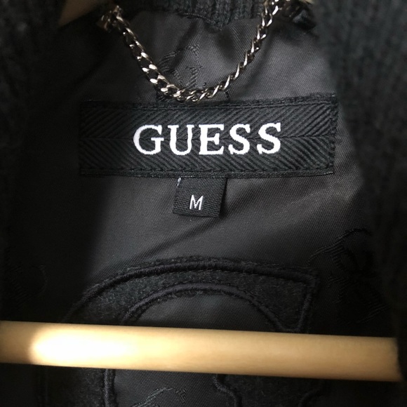 {GUESS} Gray Double Breasted Belted Wool Peacoat - Picture 5 of 8